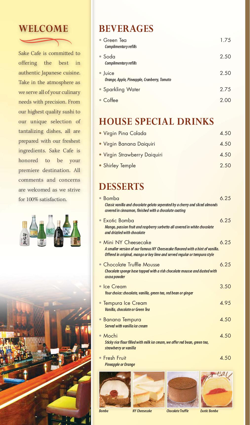 Menu Sake Cafe
